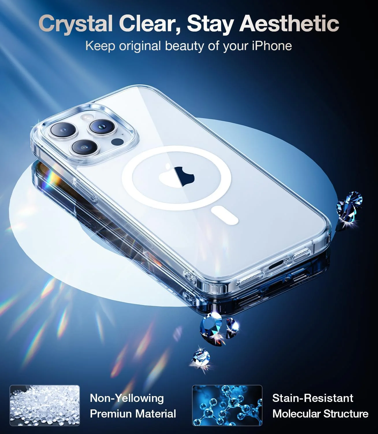 PROTECT  iPhone 15 Pro Magsafe Phone Case, Anti Scratch, Transparent, Protective, Clear, MSIP15P - Image 4