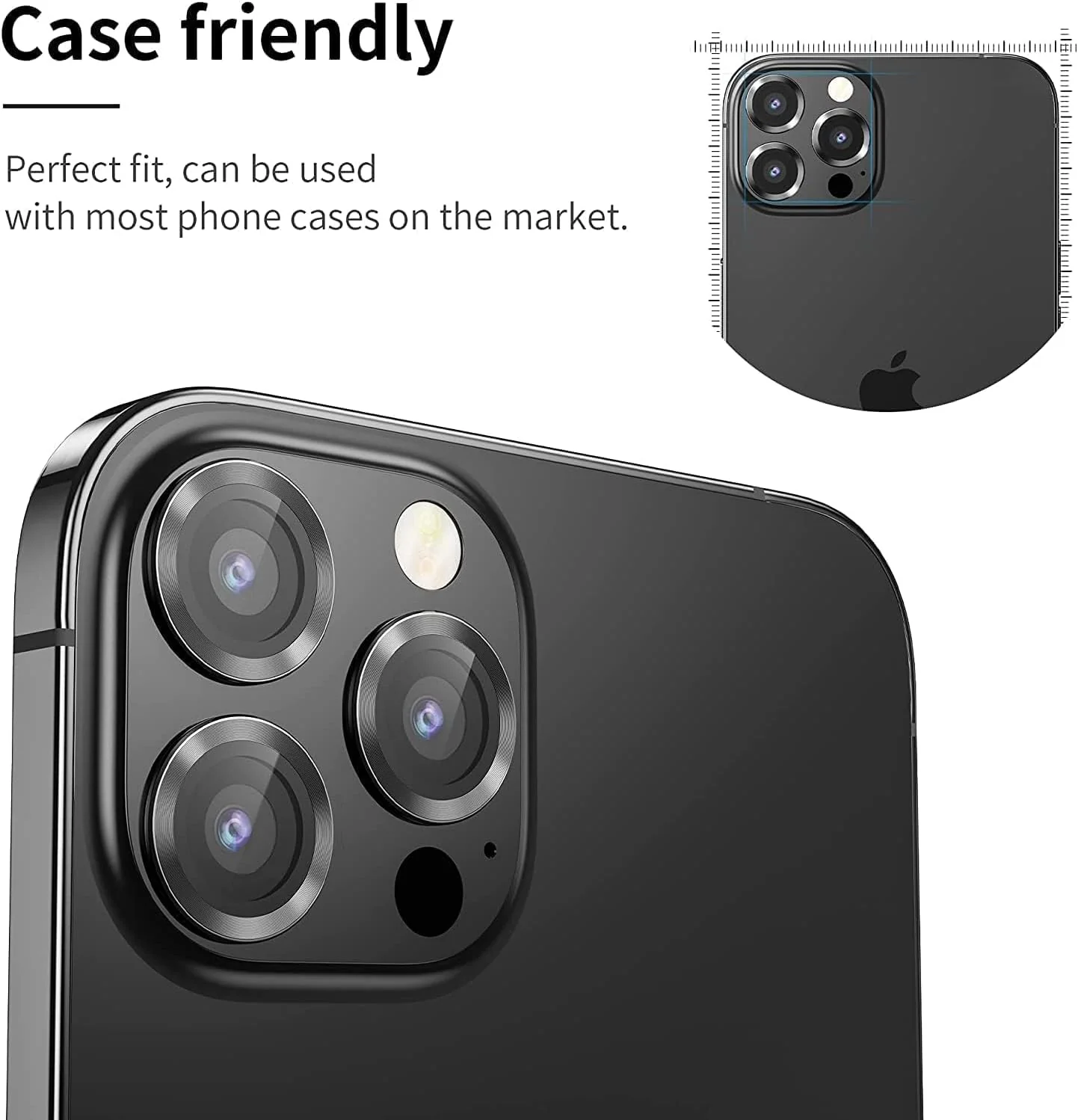 PROTECT  iPhone 15 Pro Xzoom Lens Protector, Sapphire Glass, Alloy Material, Ultra Clear, Premium Finish, Black, XIP15PBLK - Image 4