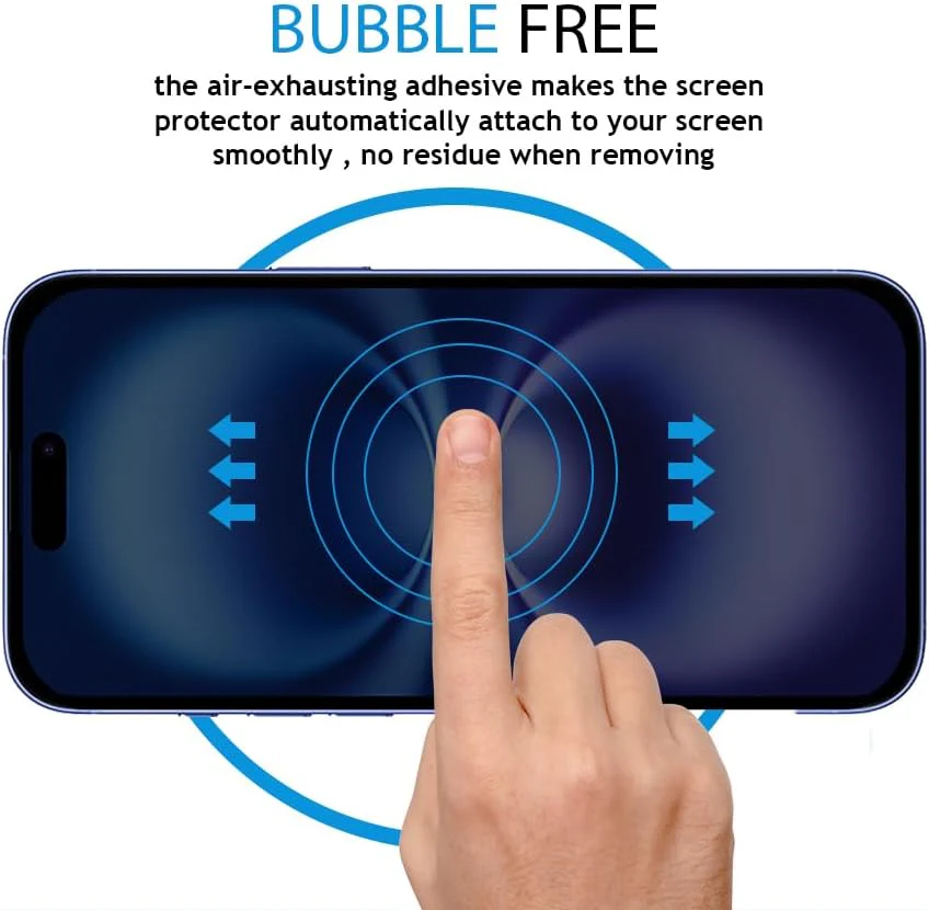 PROTECT  iPhone 16 Privacy Screen Protector,  9D Tempered Glass, Anti Scratch, Matte , Black, PIP16 - Image 5