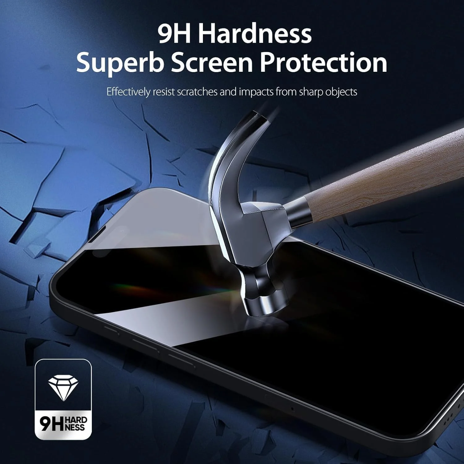 PROTECT  iPhone 16 Pro Max Privacy Screen Protector,  9D Tempered Glass, Anti Scratch, Matte , Black, PIP16PM - Image 6