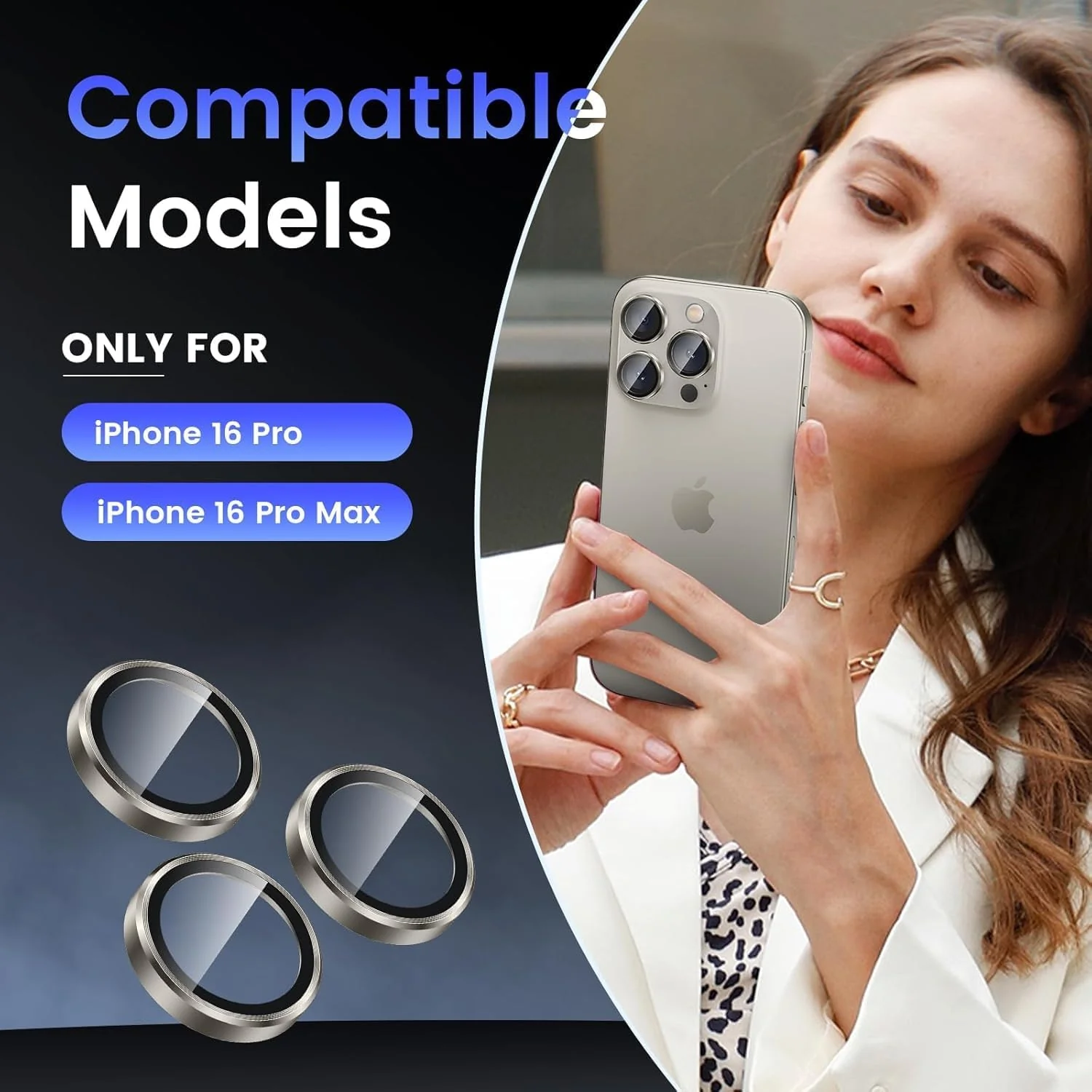 PROTECT  iPhone 16 Pro Xzoom Lens Protector, Sapphire Glass, Alloy Material, Ultra Clear, Premium Finish, Platinum, XIP16PPLT - Image 2