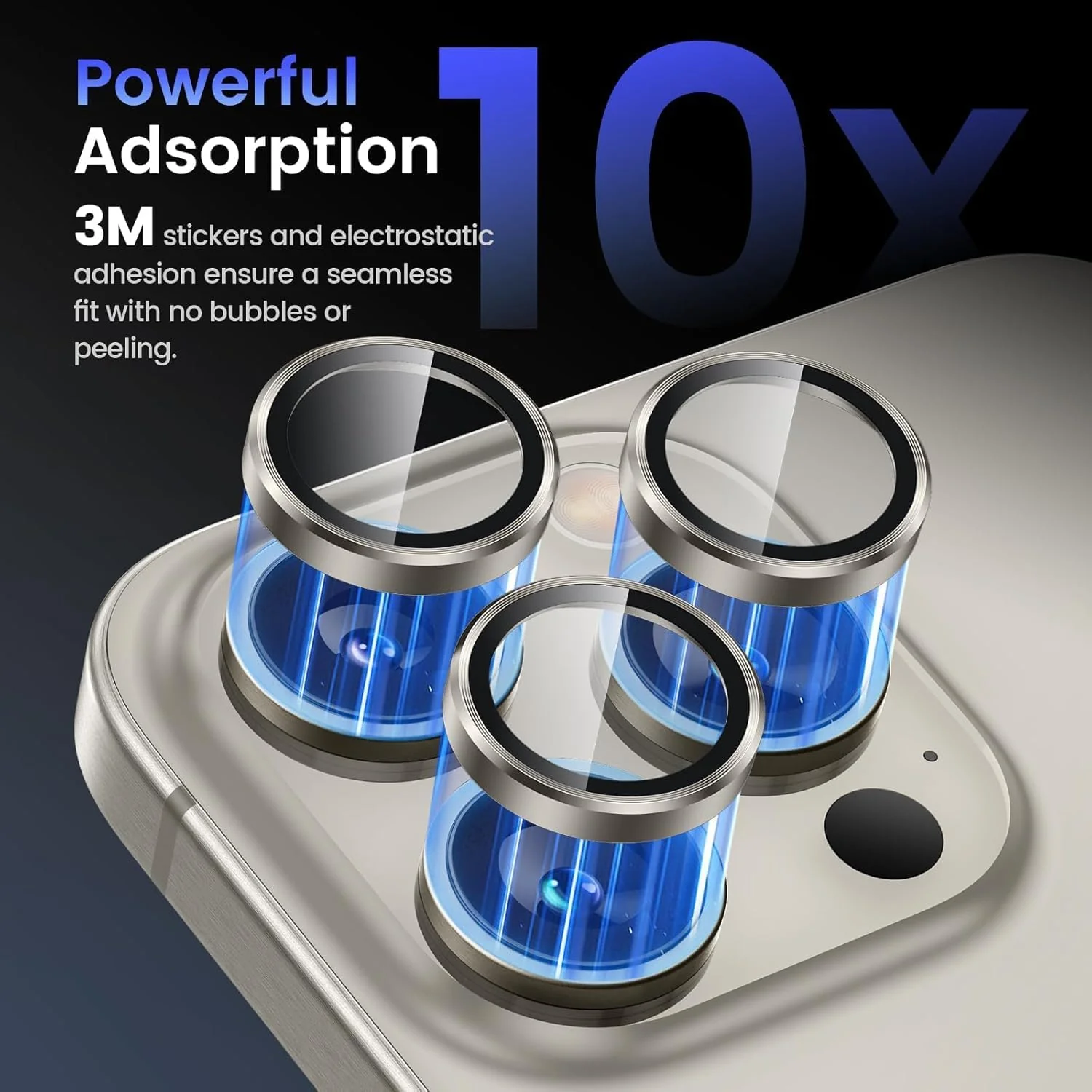 PROTECT  iPhone 16 Pro Xzoom Lens Protector, Sapphire Glass, Alloy Material, Ultra Clear, Premium Finish, Platinum, XIP16PPLT - Image 3