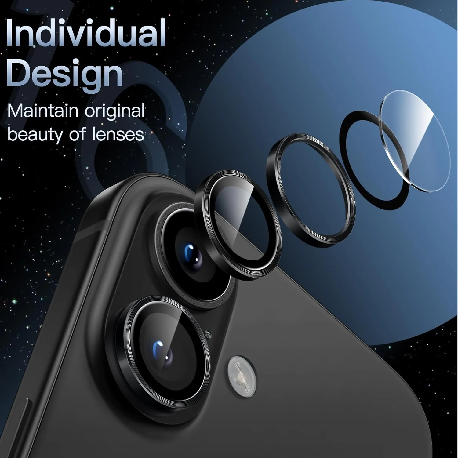 PROTECT  iPhone 16 Xzoom Lens Protector, Sapphire Glass, Alloy Material, Ultra Clear, Premium Finish, Black, XIP16BLK - Image 3