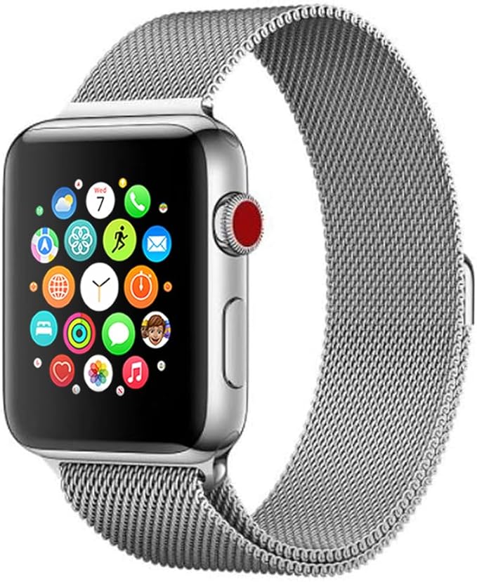PROTECT  Milanese Band Watch Strap, For Apple Watch, 42/44/45mm, Silver, MWS42S