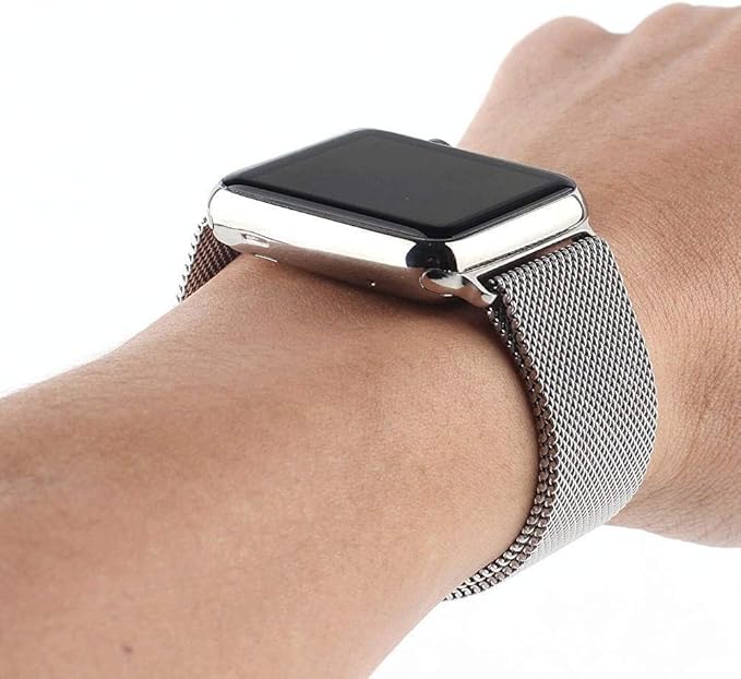 PROTECT  Milanese Band Watch Strap, For Apple Watch, 42/44/45mm, Silver, MWS42S - Image 6