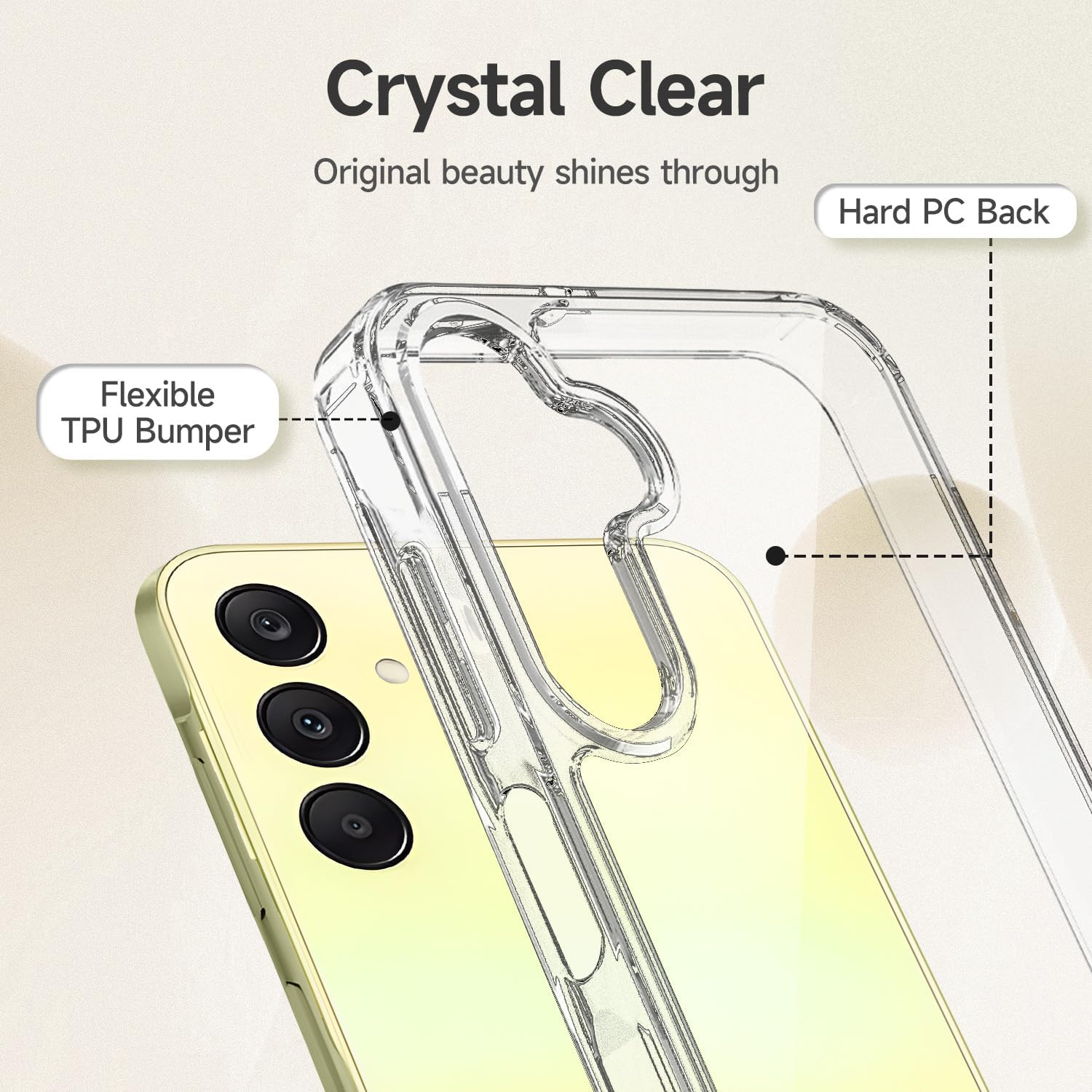 PROTECT  Samsung A26 Lucid Phone Case, Anti Scratch, Bundle, Screen Protector included, Protective, Clear, LSAMA26 - Image 2
