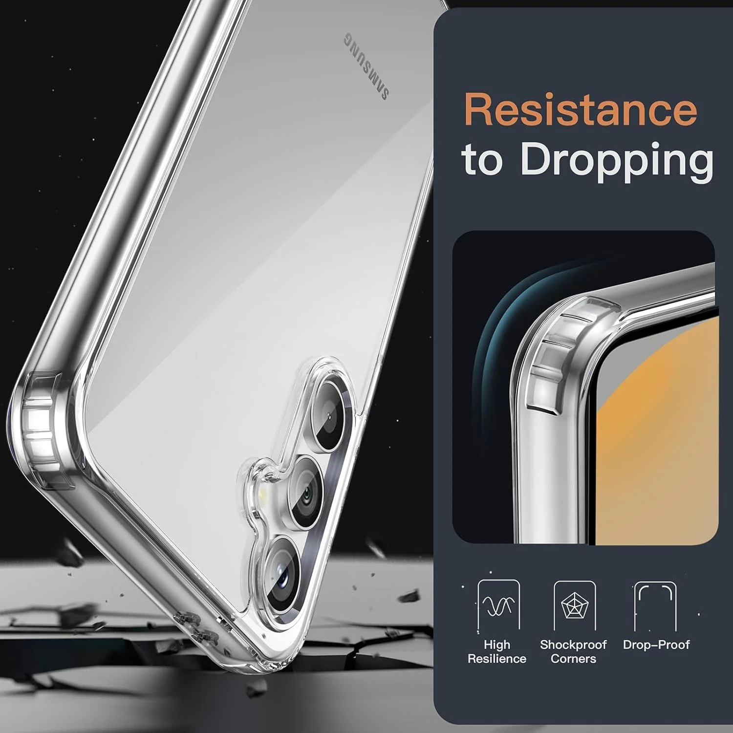 PROTECT  Samsung S24 FE Lucid Phone Case, Anti Scratch, Bundle, Screen Protector included, Protective, Clear, LSAMS24FE - Image 5