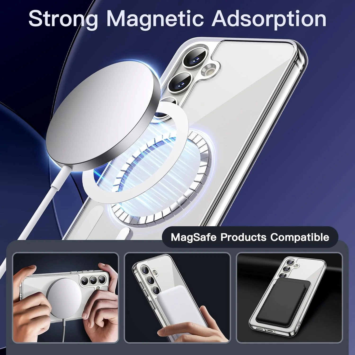 PROTECT Samsung S24 Plus Magnetic Phone Case, Anti Scratch, Bundle, Hydrogel Screen Protector Included, Protective, Clear, MSAMS24P - Image 3
