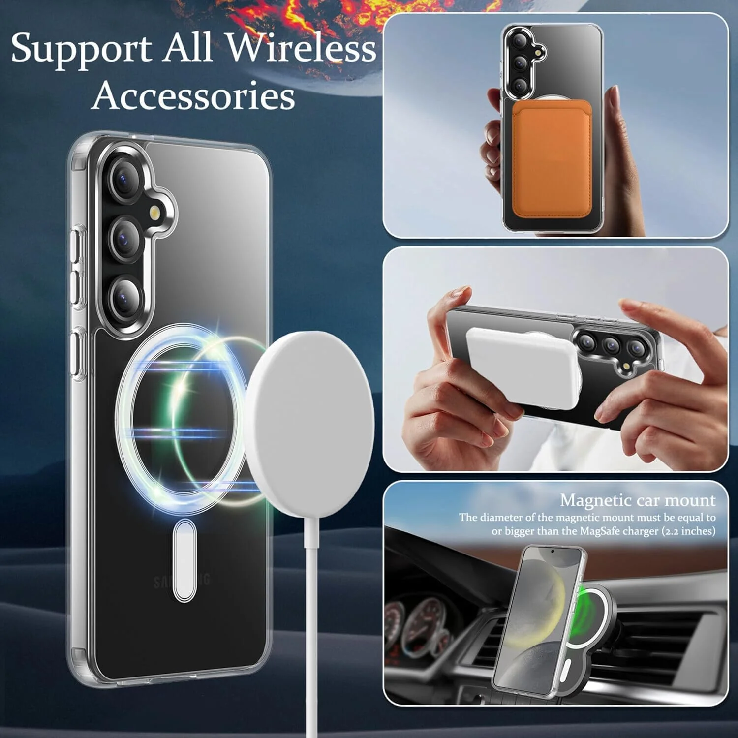 PROTECT  Samsung S25 Magnetic Phone Case, Anti Scratch, Transparent, Protective, Clear, MSAMS25 - Image 4