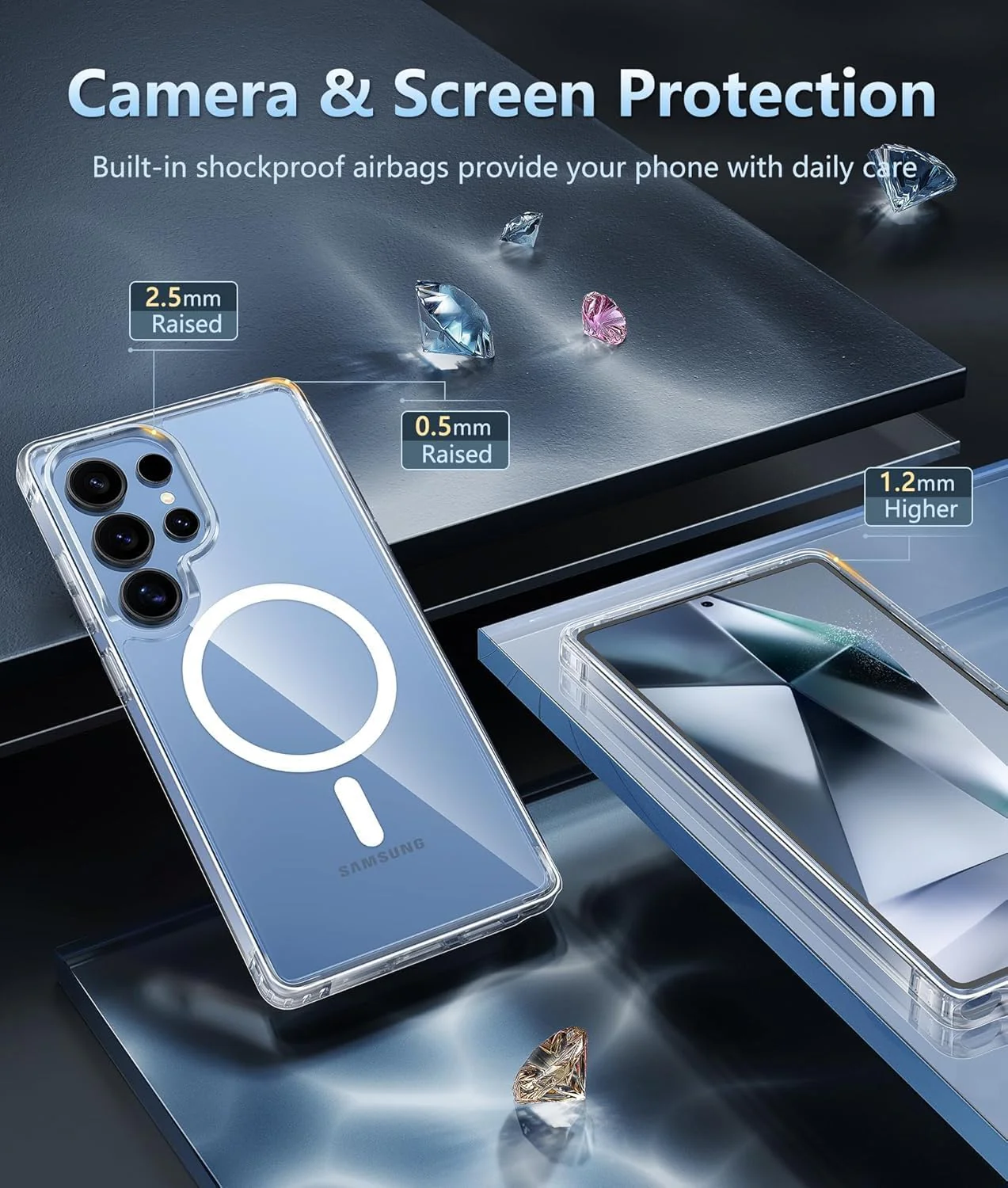 PROTECT  Samsung S25 Ultra Magnetic Phone Case, Anti Scratch, Transparent, Protective, Clear, MSAMS25U - Image 2