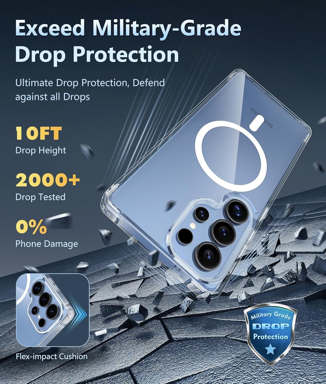 PROTECT  Samsung S25 Ultra Magnetic Phone Case, Anti Scratch, Transparent, Protective, Clear, MSAMS25U - Image 3