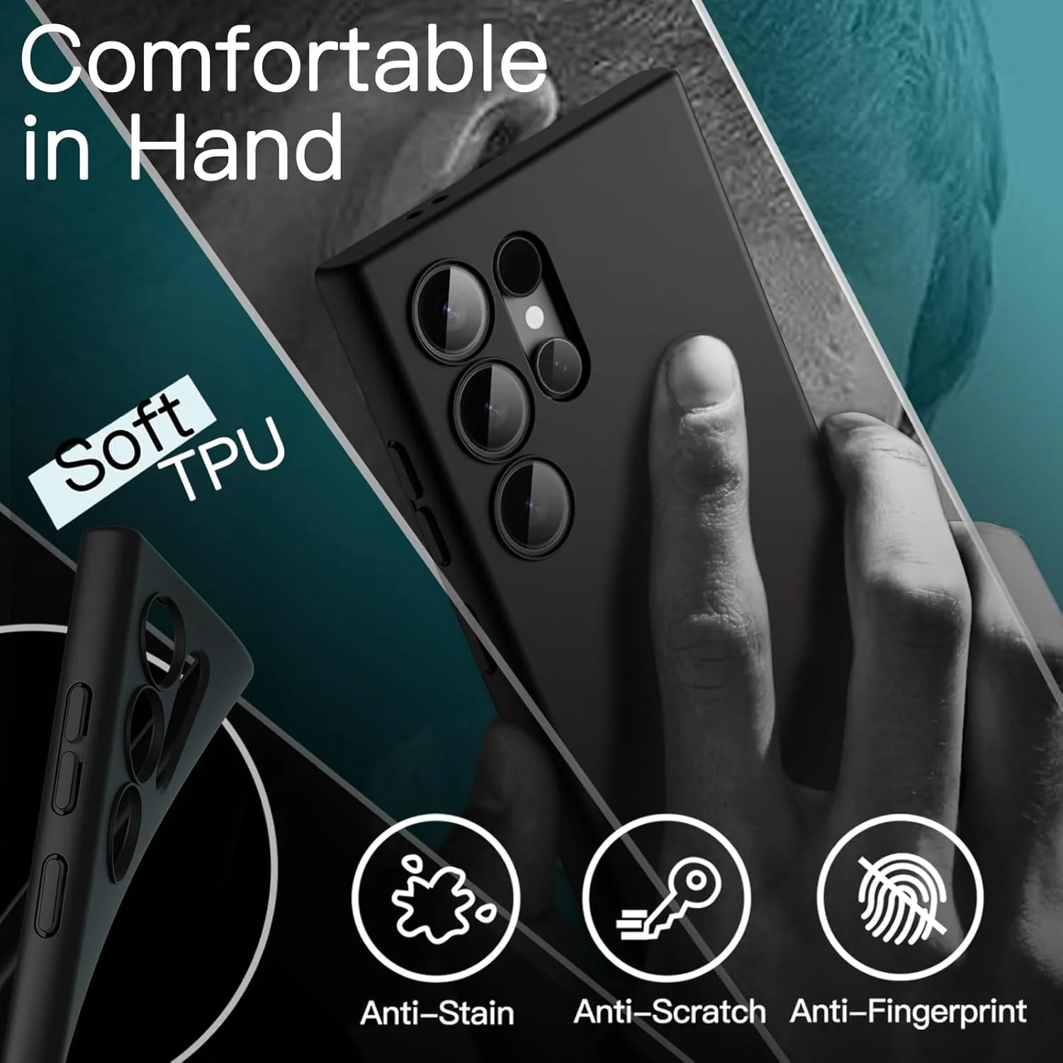 PROTECT  Samsung S25 Ultra Silicon Phone Case, Magnetic, Protective, Anti Scratch, Black, SMS25UBLK - Image 5