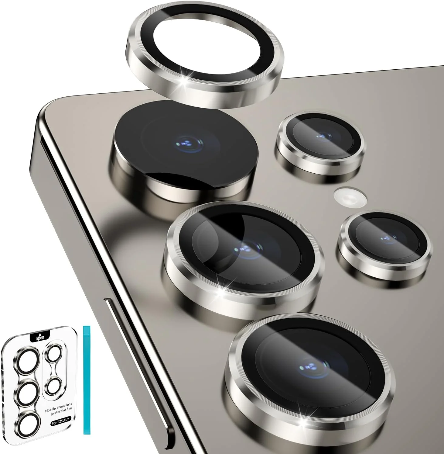 PROTECT Samsung S25 Ultra Xzoom Lens Protector, Sapphire Glass, Alloy Material, Ultra Clear, Premium Finish, Grey, XSMS25UGRY