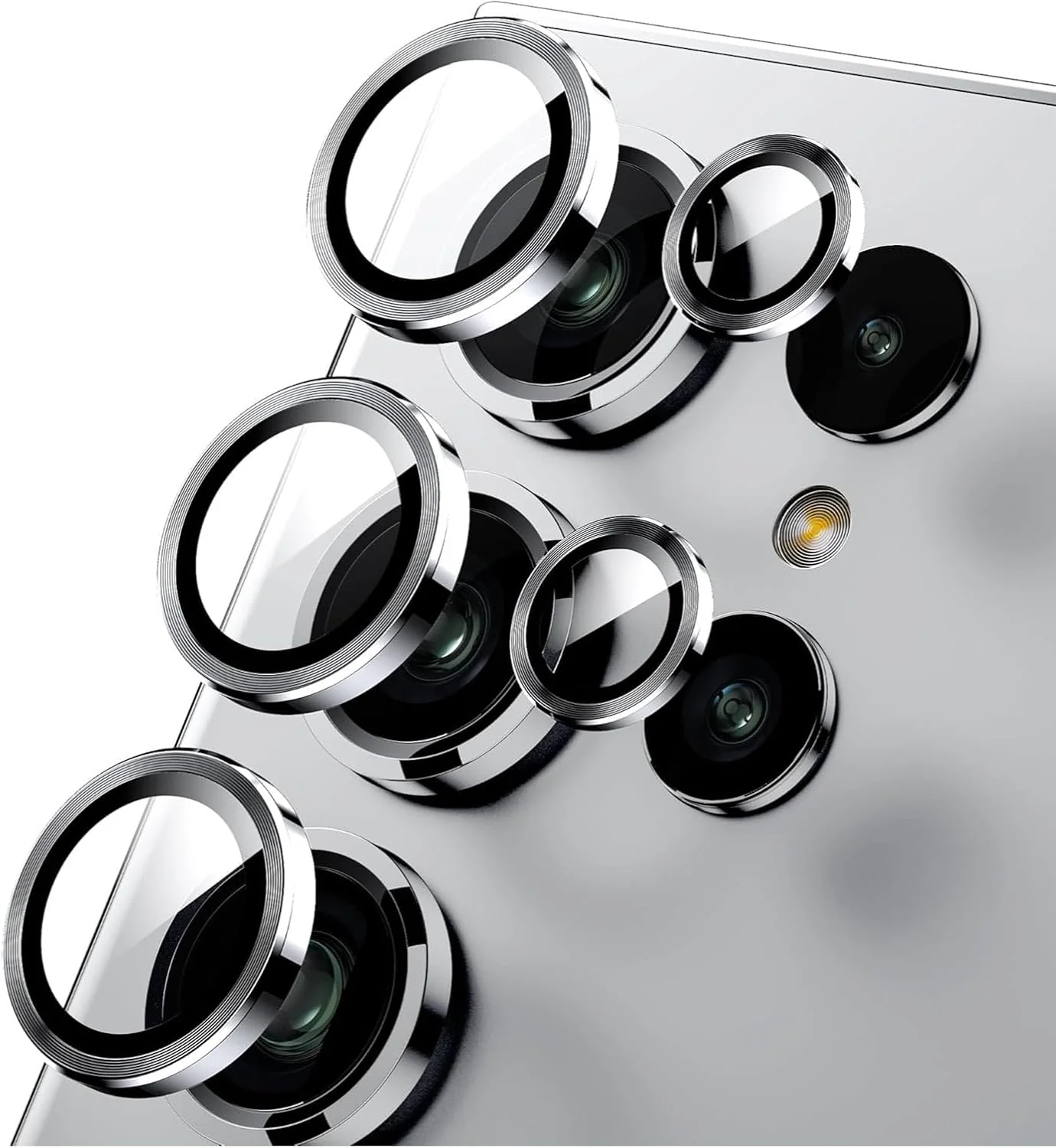 PROTECT Samsung S25 Ultra Xzoom Lens Protector, Sapphire Glass, Alloy Material, Ultra Clear, Premium Finish, Silver, XSMS25USLV