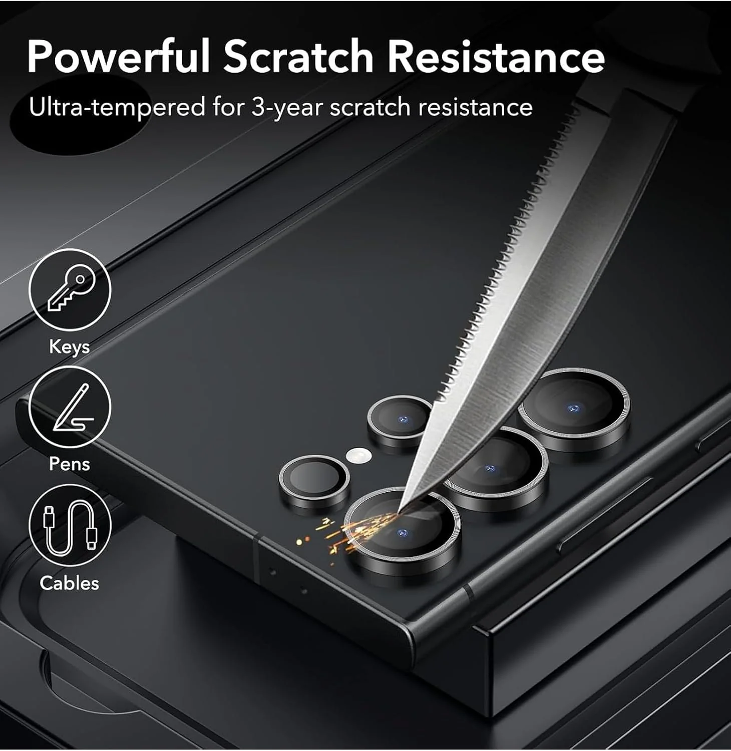 PROTECT Samsung S25 Ultra Xzoom Lens Protector, Sapphire Glass, Alloy Material, Ultra Clear, Premium Finish, Silver, XSMS25USLV - Image 3