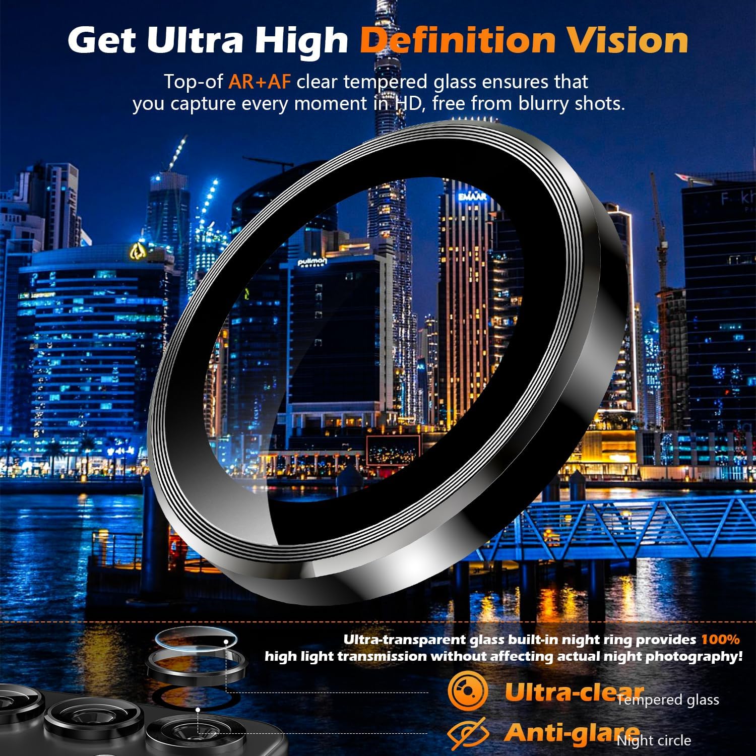 PROTECT  Samsung S25 Xzoom Lens Protector, Sapphire Glass, Alloy Material, Ultra Clear, Premium Finish, Black, XSMS25BLK - Image 3