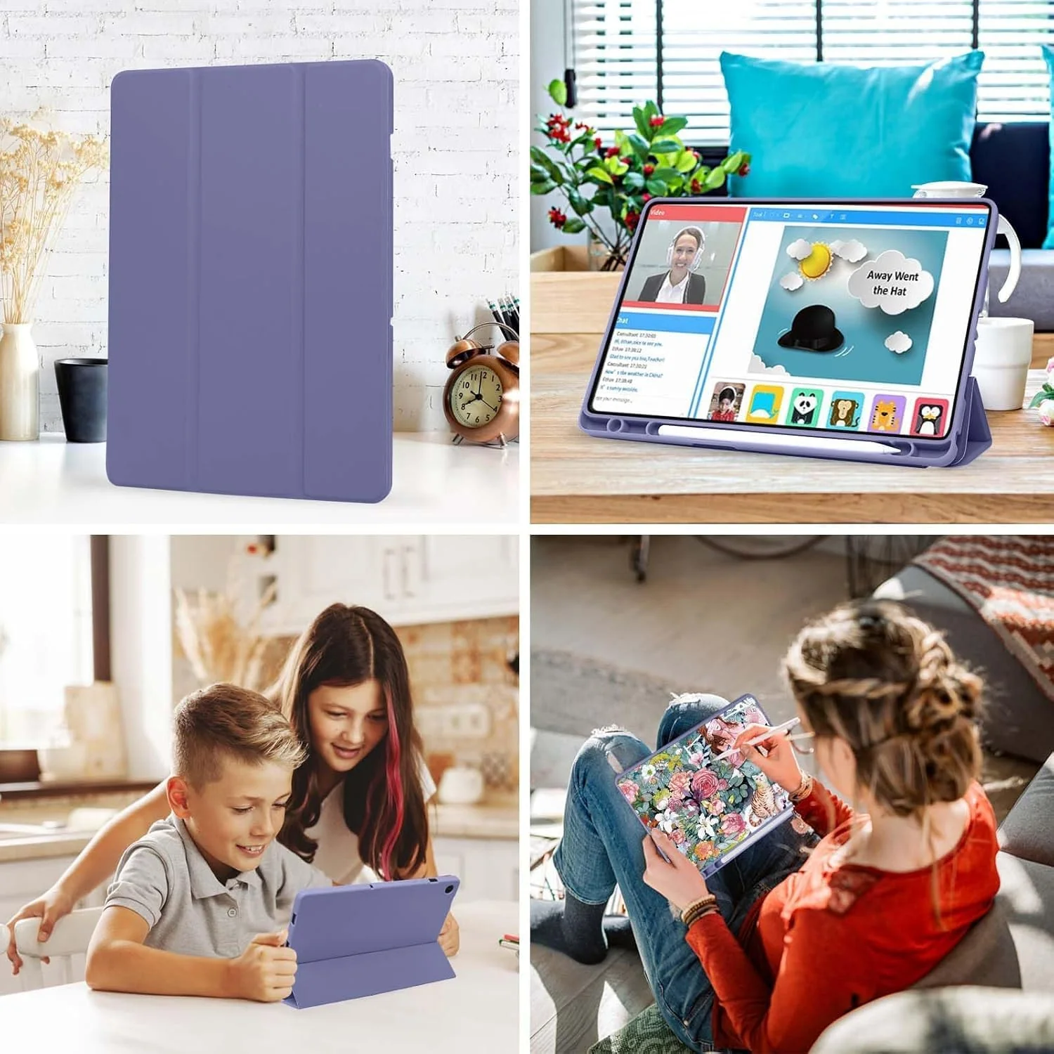 PROTECT  Samsung Tab A9 Plus Protective Tablet Cover, Silcon, Trifold Stand , Auto Wakeup Sleep, Pen Slot, Blue, PSTA9PBLU - Image 5
