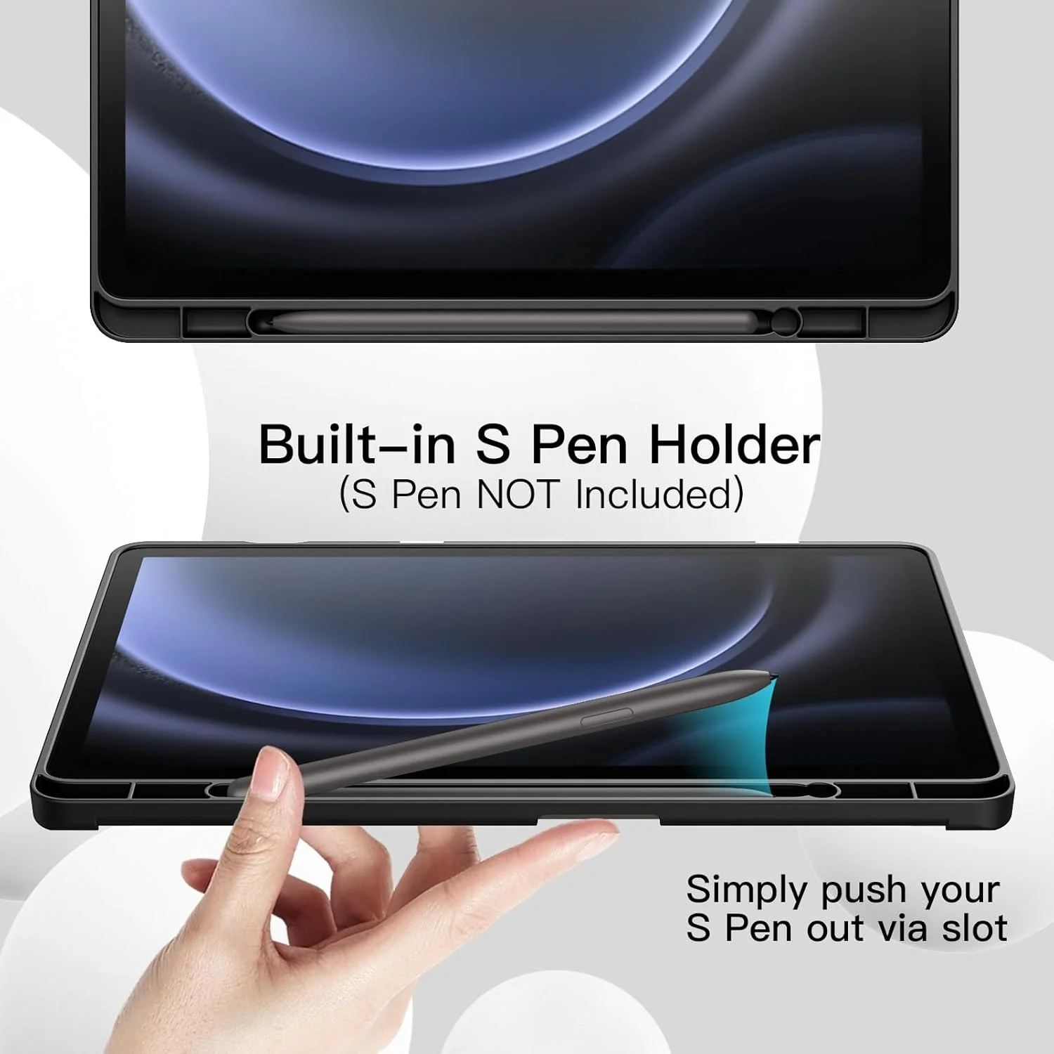 PROTECT  Samsung Tab S10 Plus Protective Tablet Cover, Silcon, Trifold Stand , Auto Wakeup Sleep, Pen Slot, Black, PSTS10PBLK - Image 2