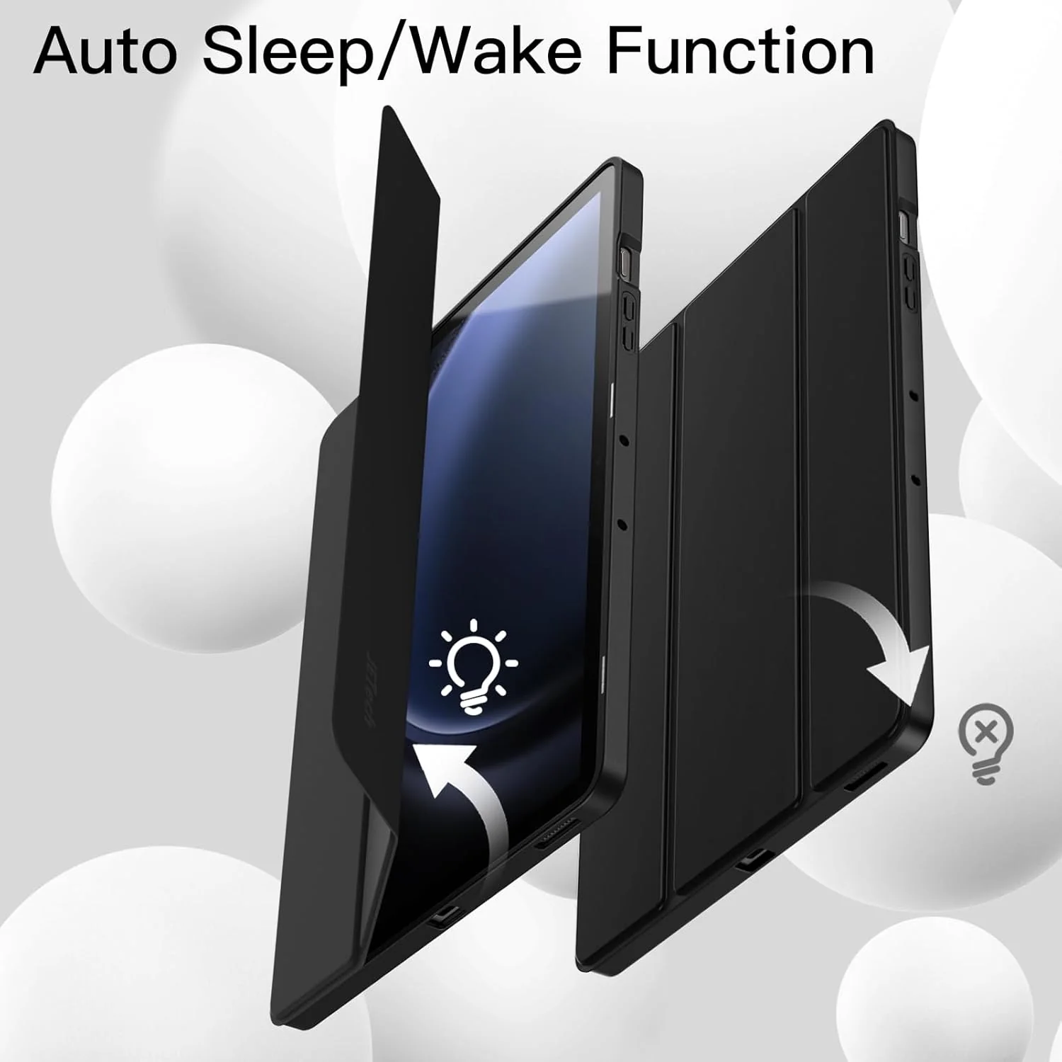 PROTECT  Samsung Tab S10 Plus Protective Tablet Cover, Silcon, Trifold Stand , Auto Wakeup Sleep, Pen Slot, Black, PSTS10PBLK - Image 4