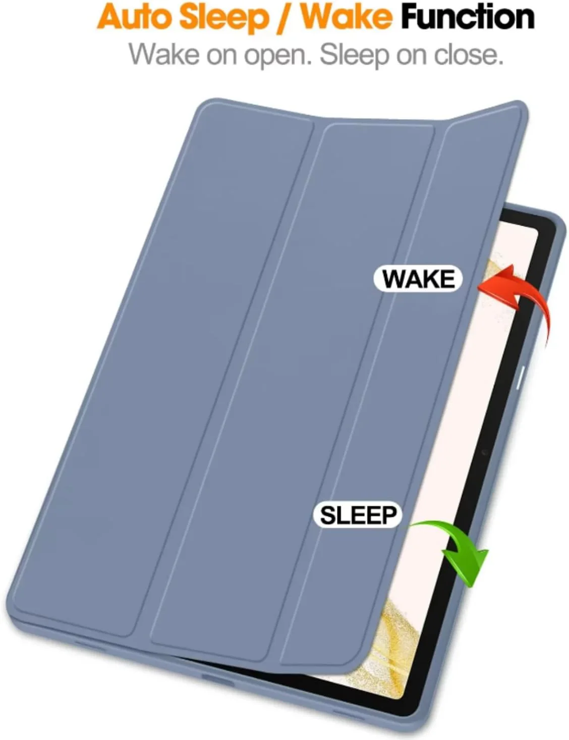 PROTECT  Samsung Tab S10 Plus Protective Tablet Cover, Silcon, Trifold Stand , Auto Wakeup Sleep, Pen Slot, Blue, PSTS10PBLU - Image 2