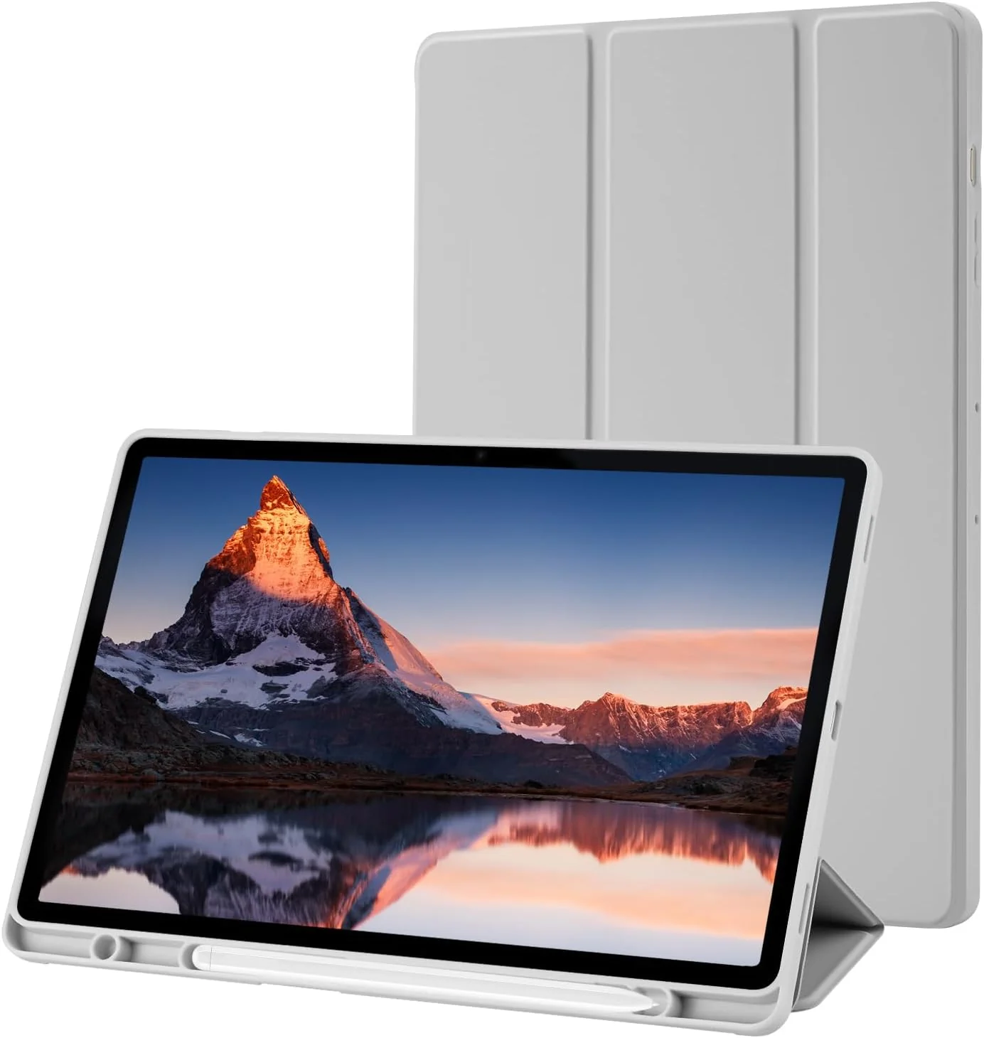 PROTECT  Samsung Tab S10 Ultra Protective Tablet Cover, Silcon, Trifold Stand , Auto Wakeup Sleep, Pen Slot, Grey, PSTS10UGRY