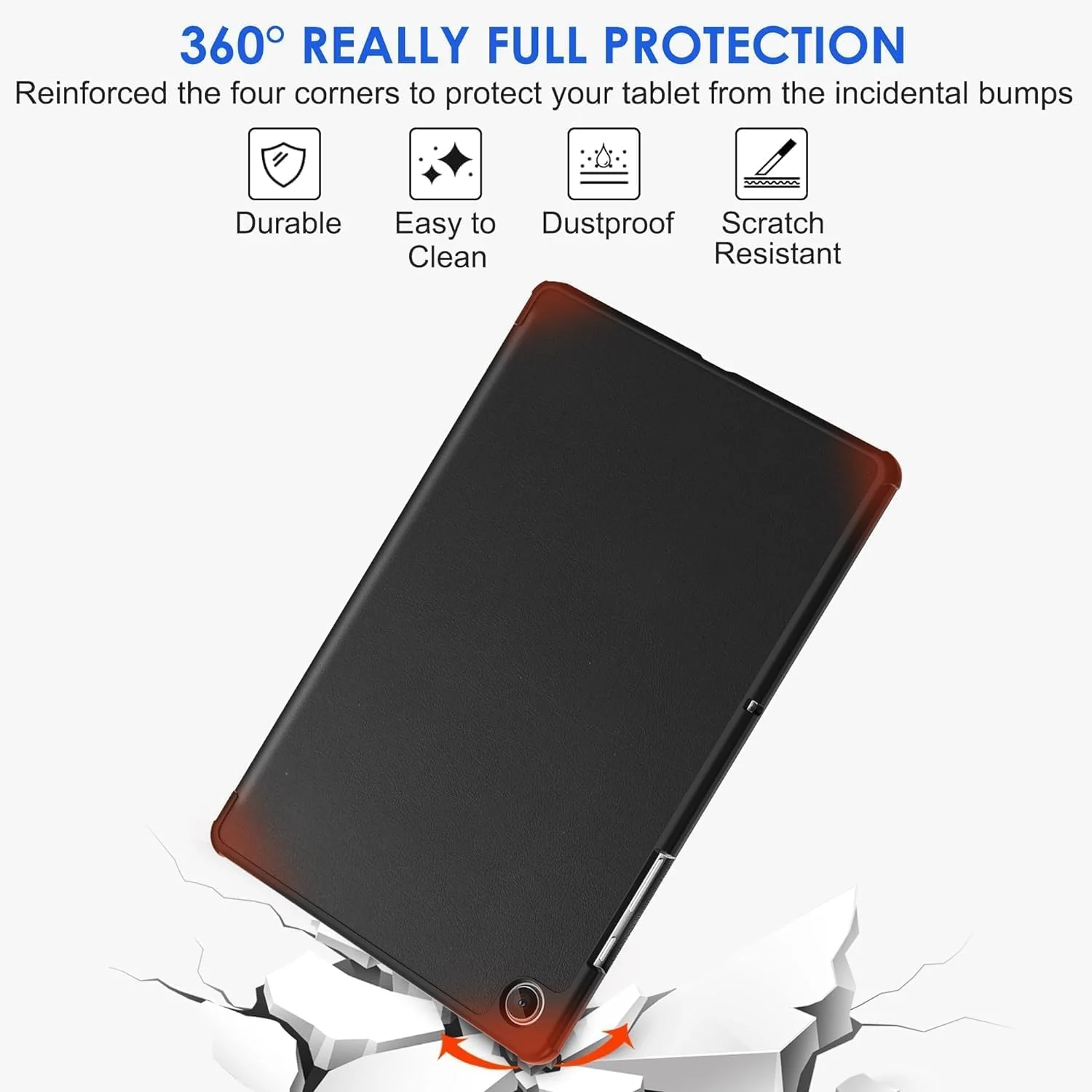 PROTECT  Samsung Tab S6 Lite Protective Ipad Cover, Silcon, Trifold Stand , Auto Wakeup Sleep, Pen Slot, Black, PSTS6LBLK - Image 4