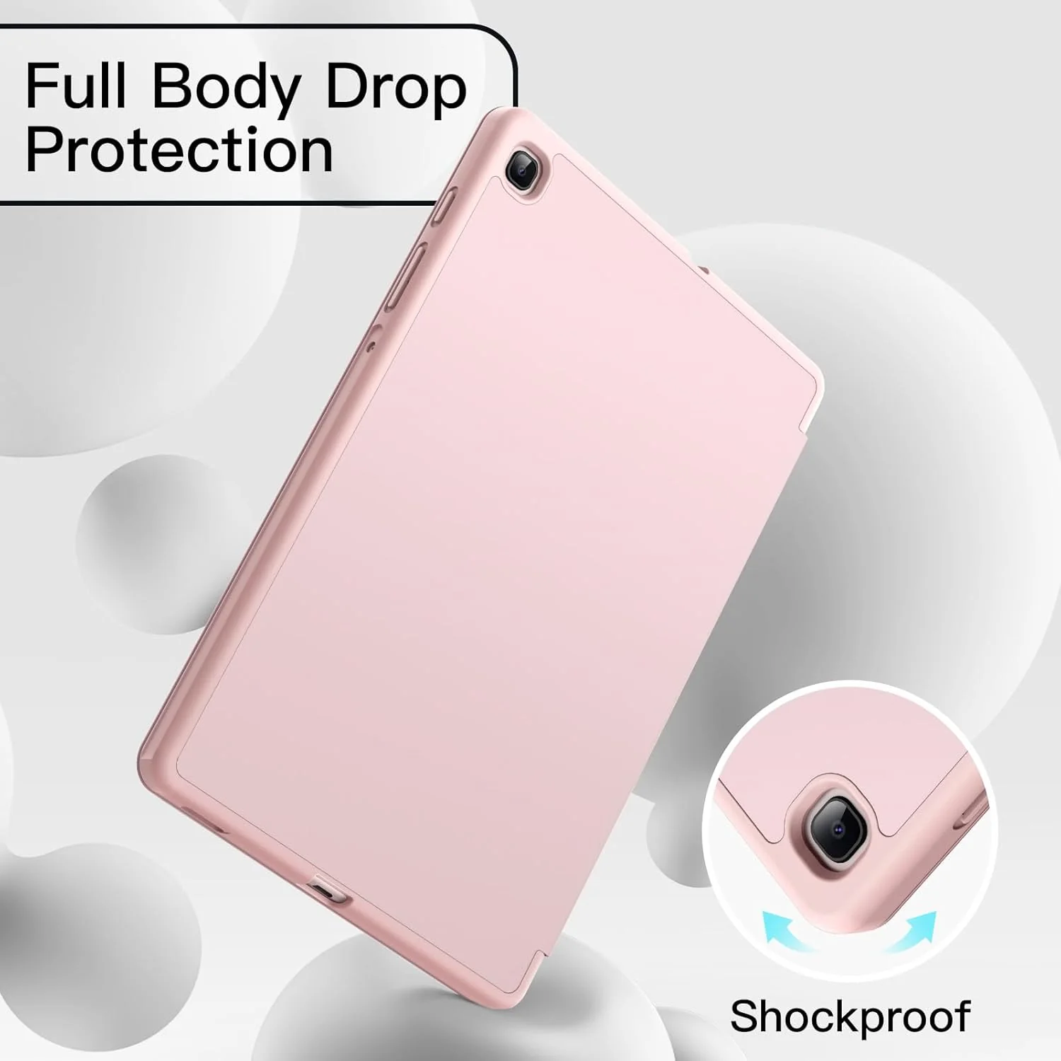 PROTECT Samsung Tab S6 Lite Protective Ipad Cover, Silcon, Trifold Stand , Auto Wakeup Sleep, Pen Slot, Pink, PSTS6LPNK - Image 3