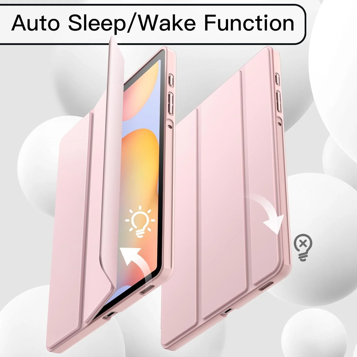 PROTECT Samsung Tab S6 Lite Protective Ipad Cover, Silcon, Trifold Stand , Auto Wakeup Sleep, Pen Slot, Pink, PSTS6LPNK - Image 5