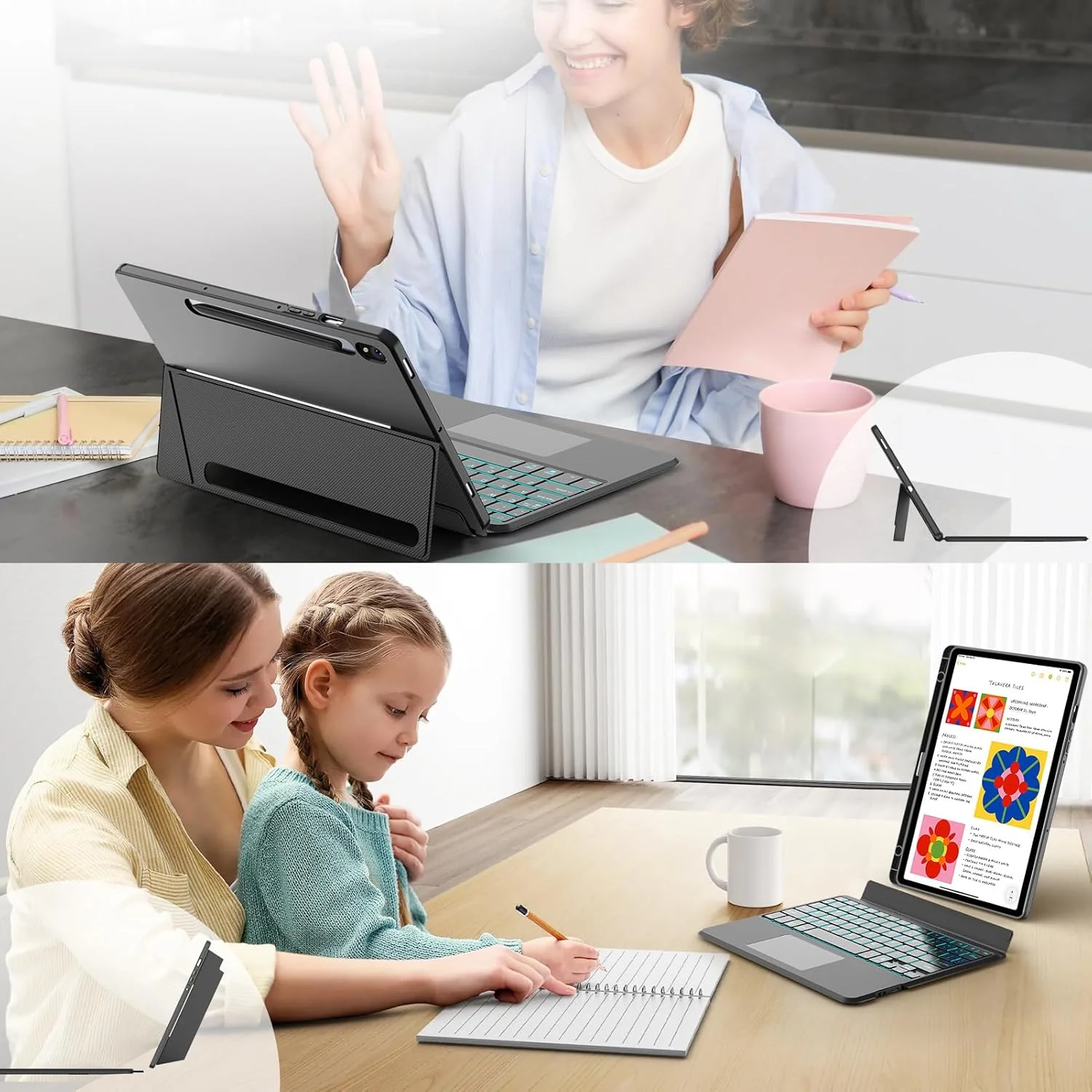 PROTECT  SAMSUNG TAB S9 Protective Tablet Keyboard, Bluetooth, With Trackpad, Backlit, Grey, HL118B - Image 6