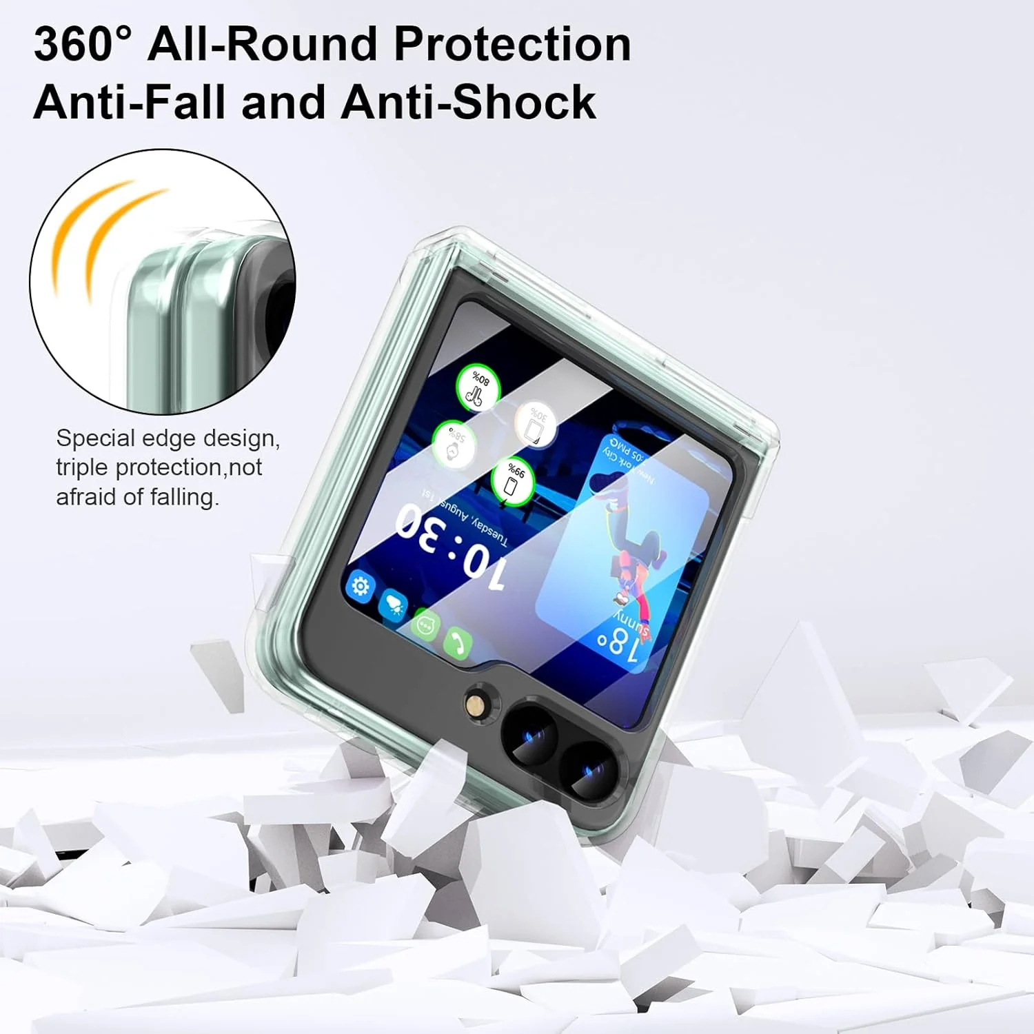PROTECT  Samsung Z Flip 6 Magnetic Phone Case, Anti Scratch, Transparent, Protective, Clear, MSFLP6CLR - Image 2