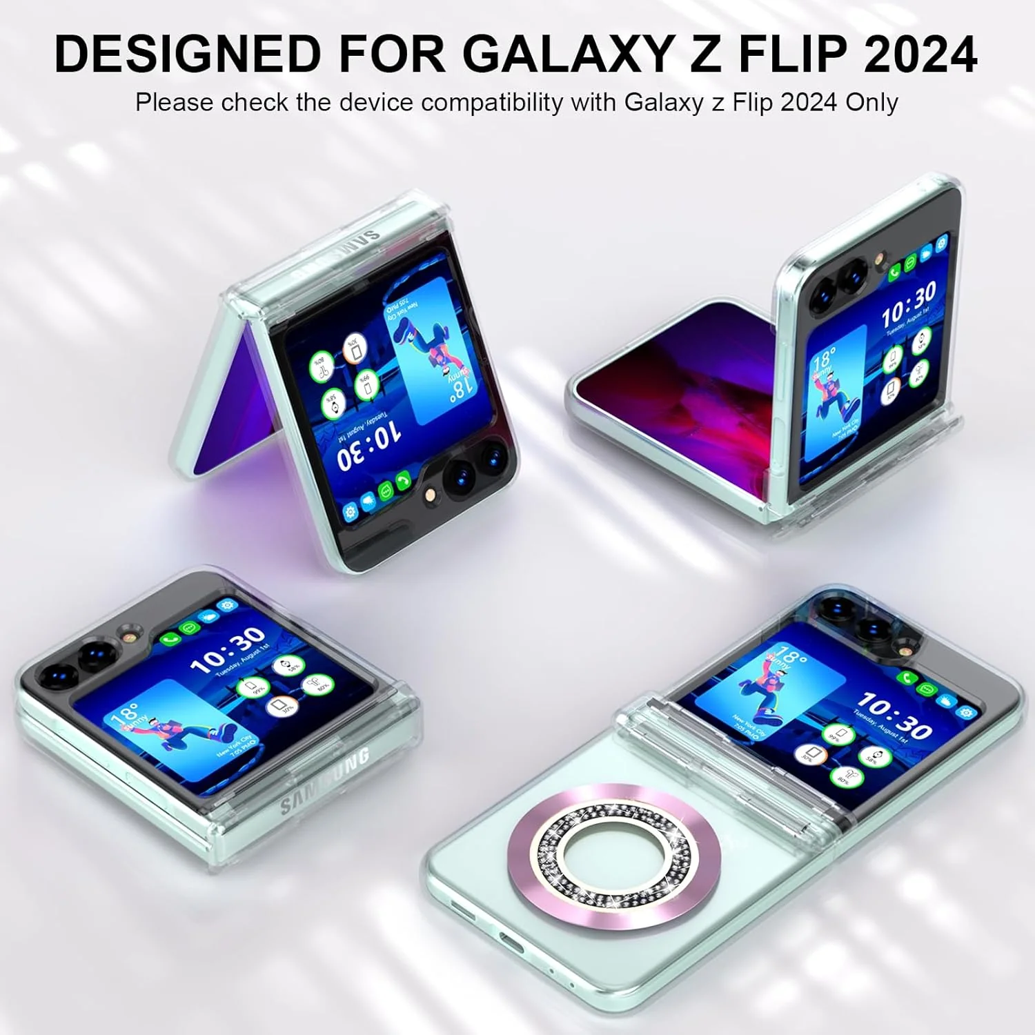 PROTECT  Samsung Z Flip 6 Magnetic Phone Case, Anti Scratch, Transparent, Protective, Clear, MSFLP6CLR - Image 4