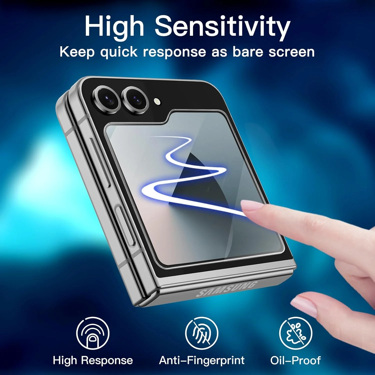 PROTECT  Samsung Z Flip 6 Tempered Glass Screen Protector, Anti Scratch, Clear, CZFLP6 - Image 3