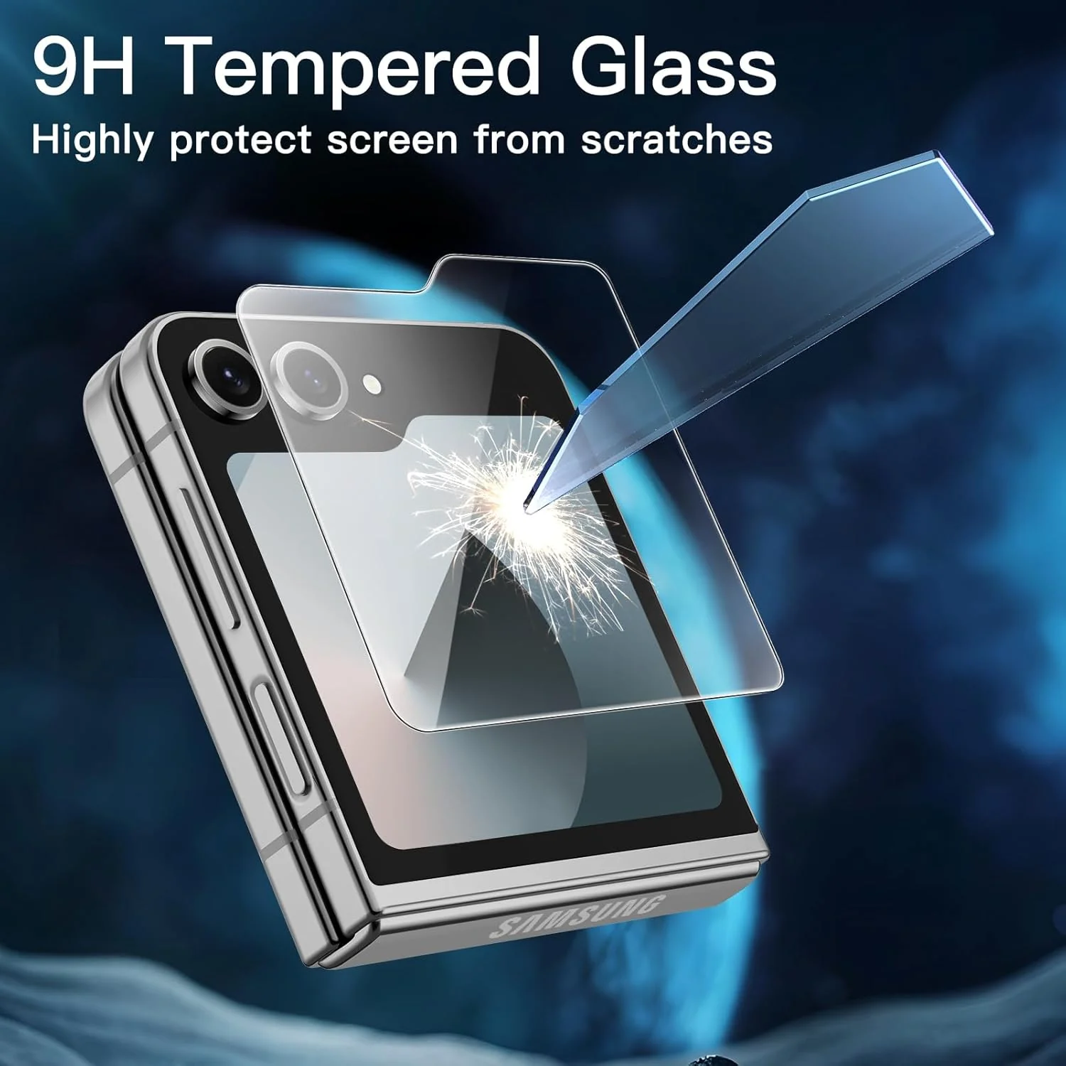PROTECT  Samsung Z Flip 6 Tempered Glass Screen Protector, Anti Scratch, Clear, CZFLP6 - Image 4