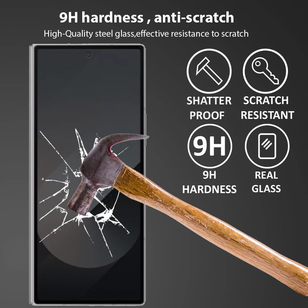 PROTECT  Samsung Z FOLD 6 Privacy Screen Protector,  9D Tempered Glass, Anti Scratch, Matte , Black, PZFLD6 - Image 3