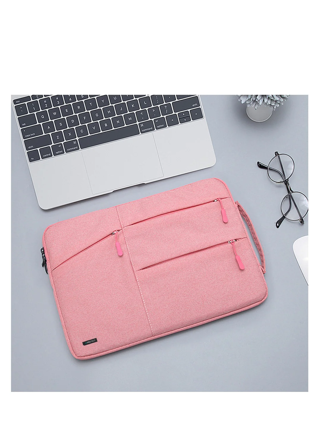PROTECT Slim Sleeve Laptop Bag, 13.3 inch, Oxford Material, Pink, SLT13.3BPNK - Image 2
