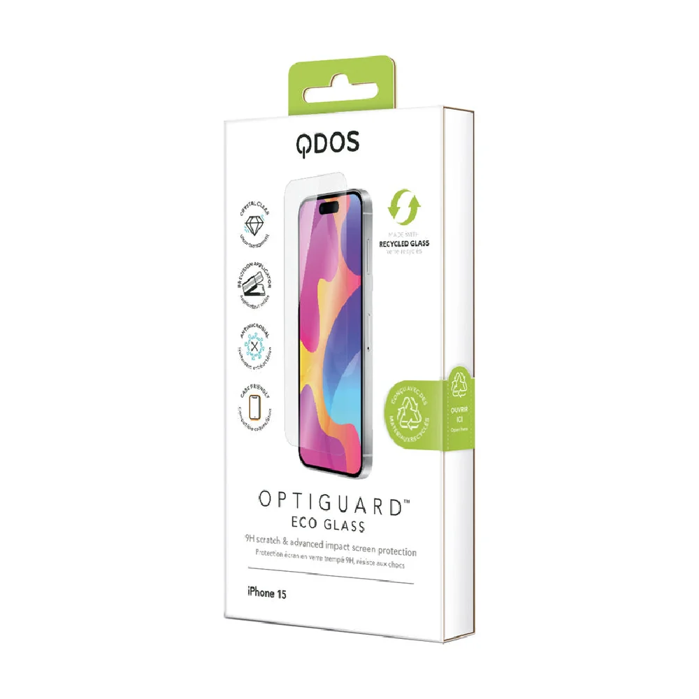 Qdos Optiguard Eco Glass Tempered Glass Screen-Protecto for Apple iPhone 15 Clear - Image 7