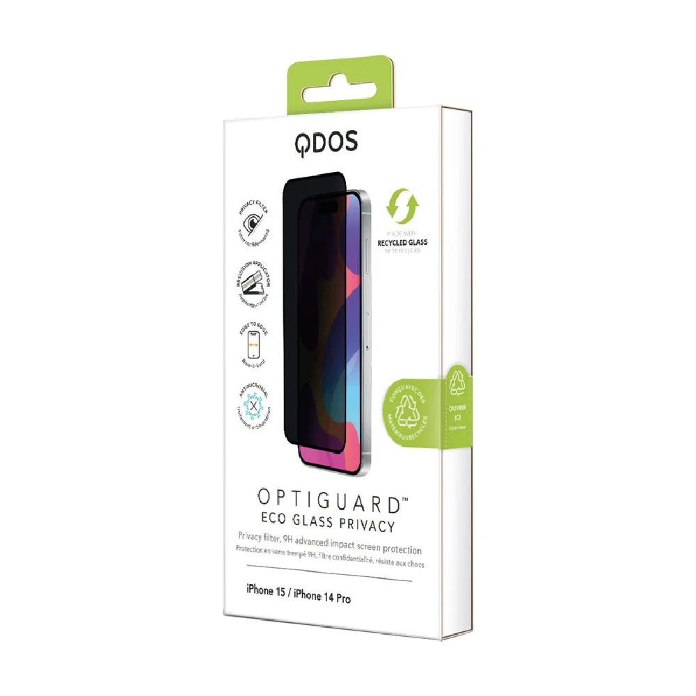 Qdos Optiguard Eco Glass Privacy Screen Protection for Apple iPhone 15  Clear - Image 7