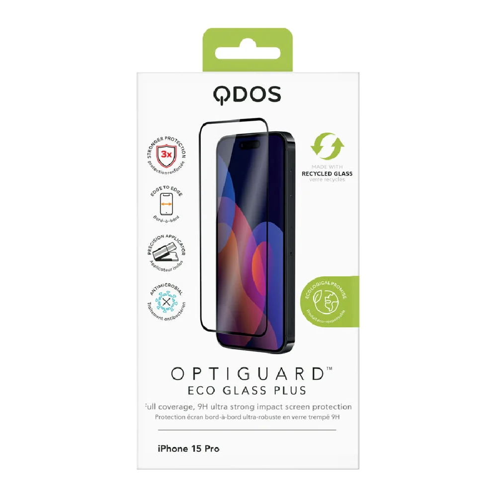 Qdos Optiguard Eco Glass Tempered Glass Screen-Protecto for Apple iPhone 15 Plus Clear - Image 6