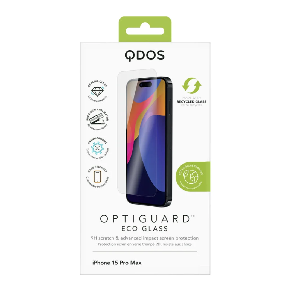 Qdos Optiguard Eco Glass Tempered Glass Screen-Protecto for Apple iPhone 15 Pro Max Clear - Image 6