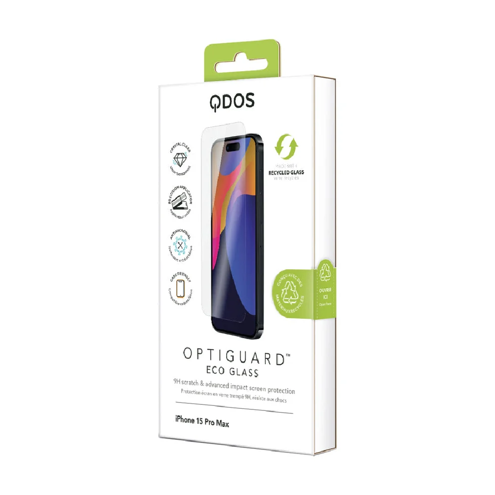 Qdos Optiguard Eco Glass Tempered Glass Screen-Protecto for Apple iPhone 15 Pro Max Clear - Image 7