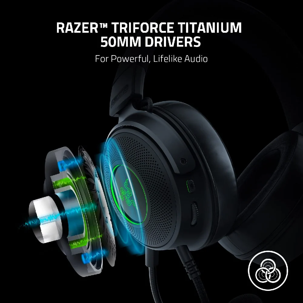Razer Kraken V3 Hypersense Wired Usb Gaming Headset Black - Image 5