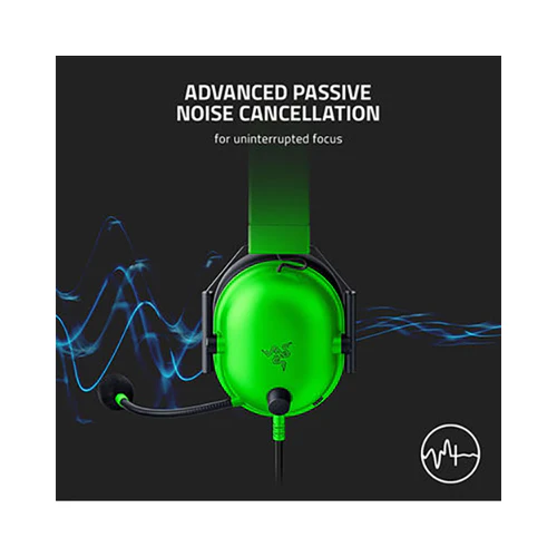 Razer shark V2 X Gaming Headset 50mm Green - Image 4