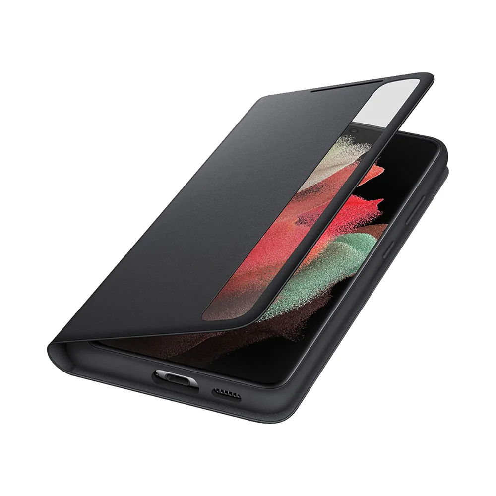 Samsung Clear View Flip Case Cover for Galaxy S21 Ultra Black - Image 3