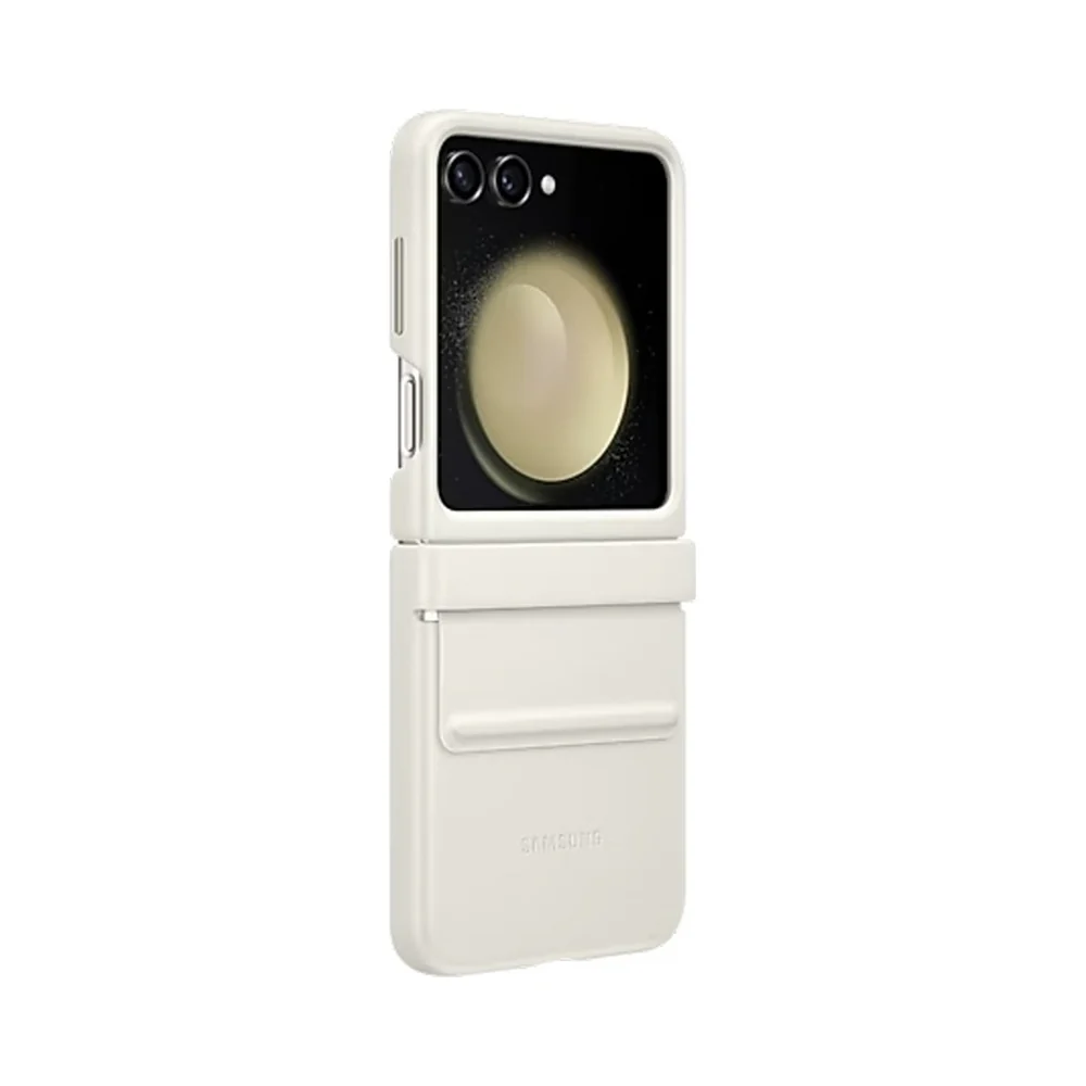 Samsung Flap Eco Leather Case for Galaxy Z Flip5 Case Cream - Image 2