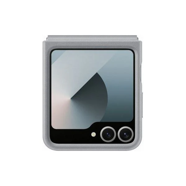 Samsung Flip6 Flap Vegan Leather Case Gray - Image 3