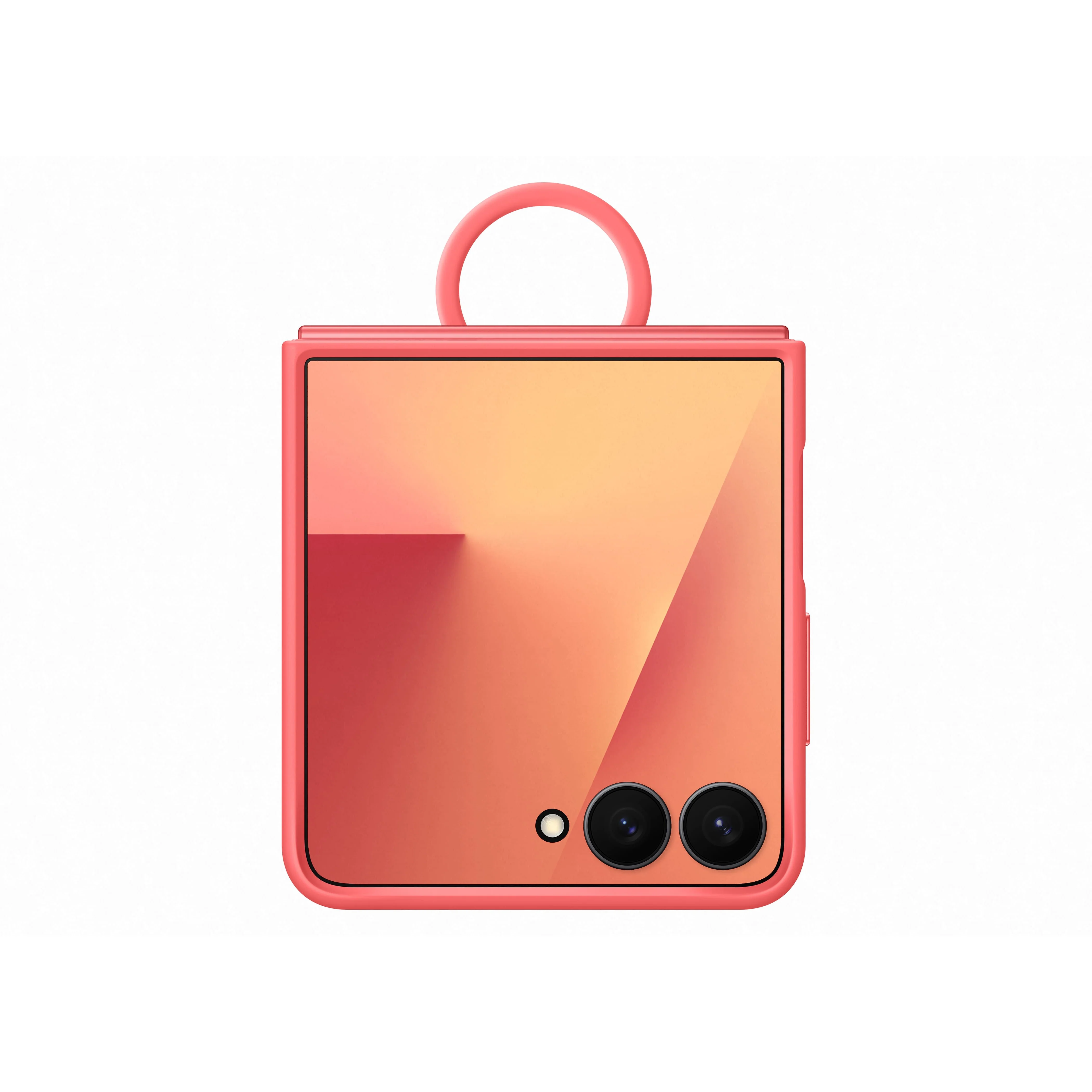 Samsung Galaxy Z Flip7 Silicone Ring Case, Coral Red