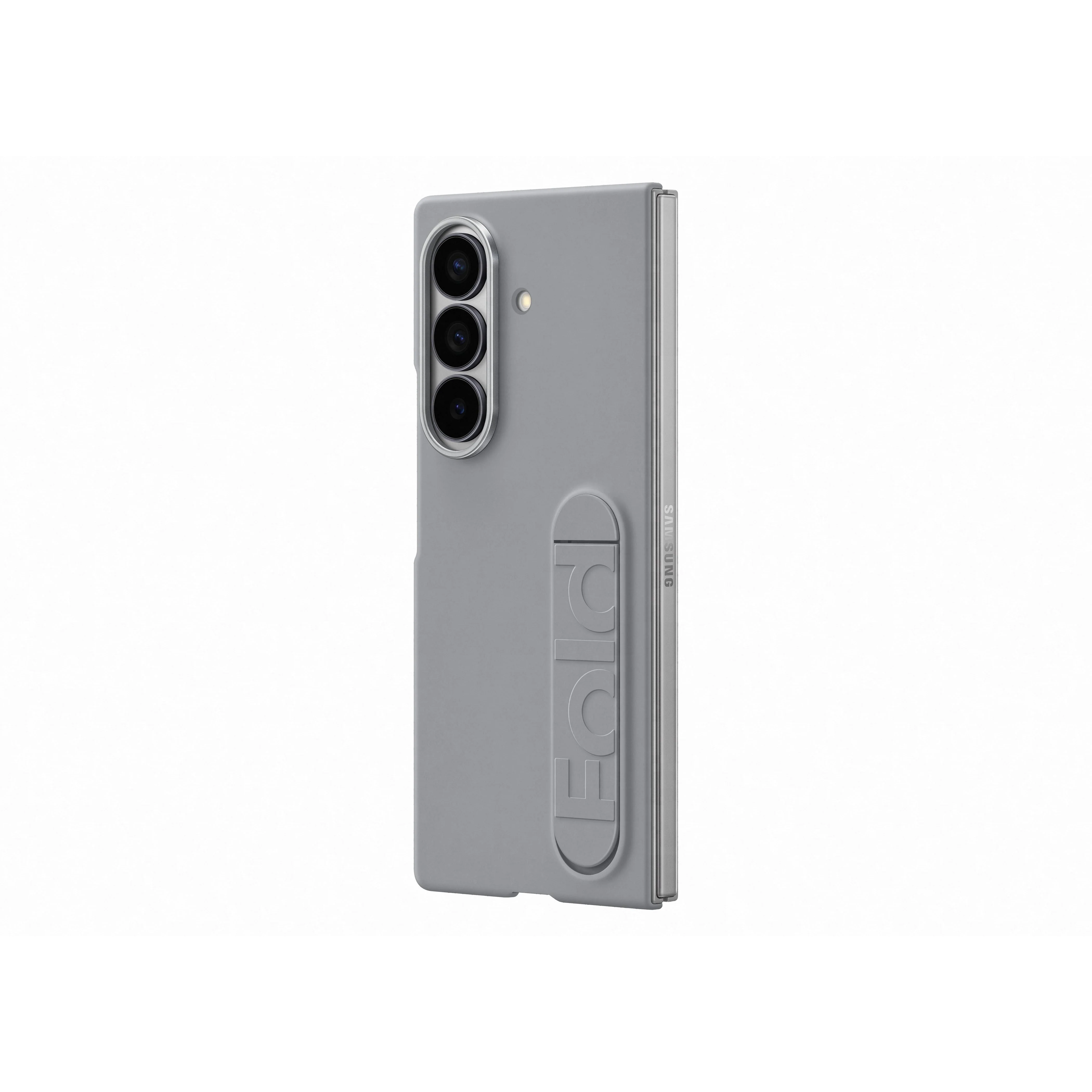 Samsung Galaxy Z Fold7 Silicone Grip Case with Stand, Gray - Image 5