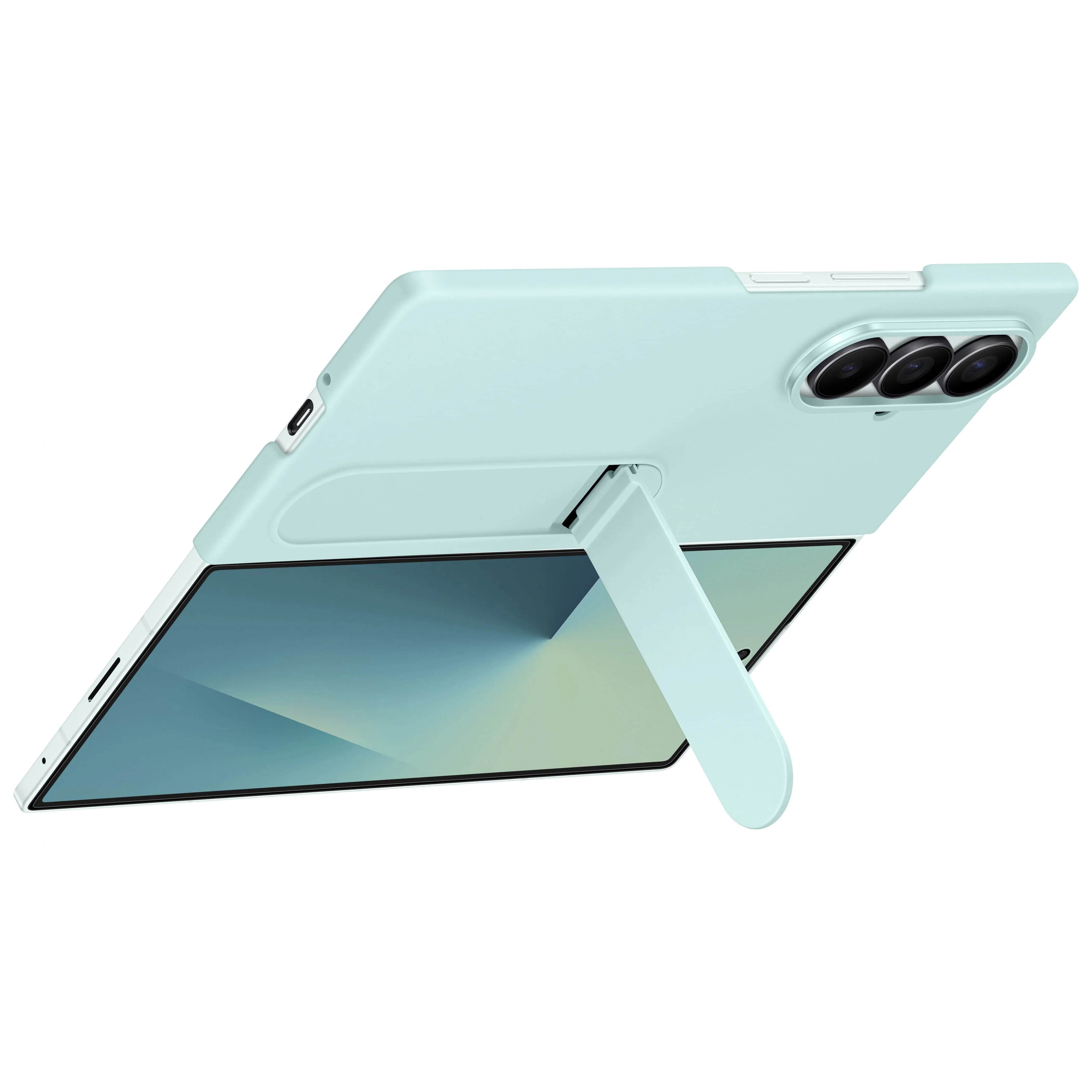 Samsung Galaxy Z Fold7 Silicone Grip Case with Stand, Mint - Image 5
