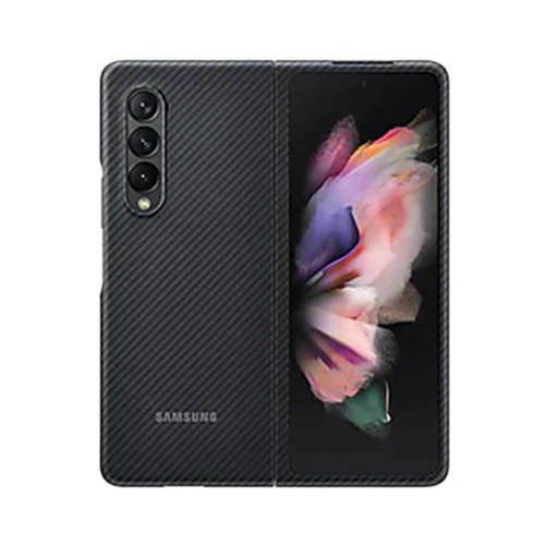 Samsung Leather Aramid Cover for Galaxy Z Fold3 Black - Image 3
