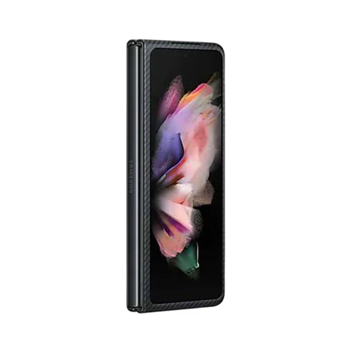 Samsung Leather Aramid Cover for Galaxy Z Fold3 Black - Image 5